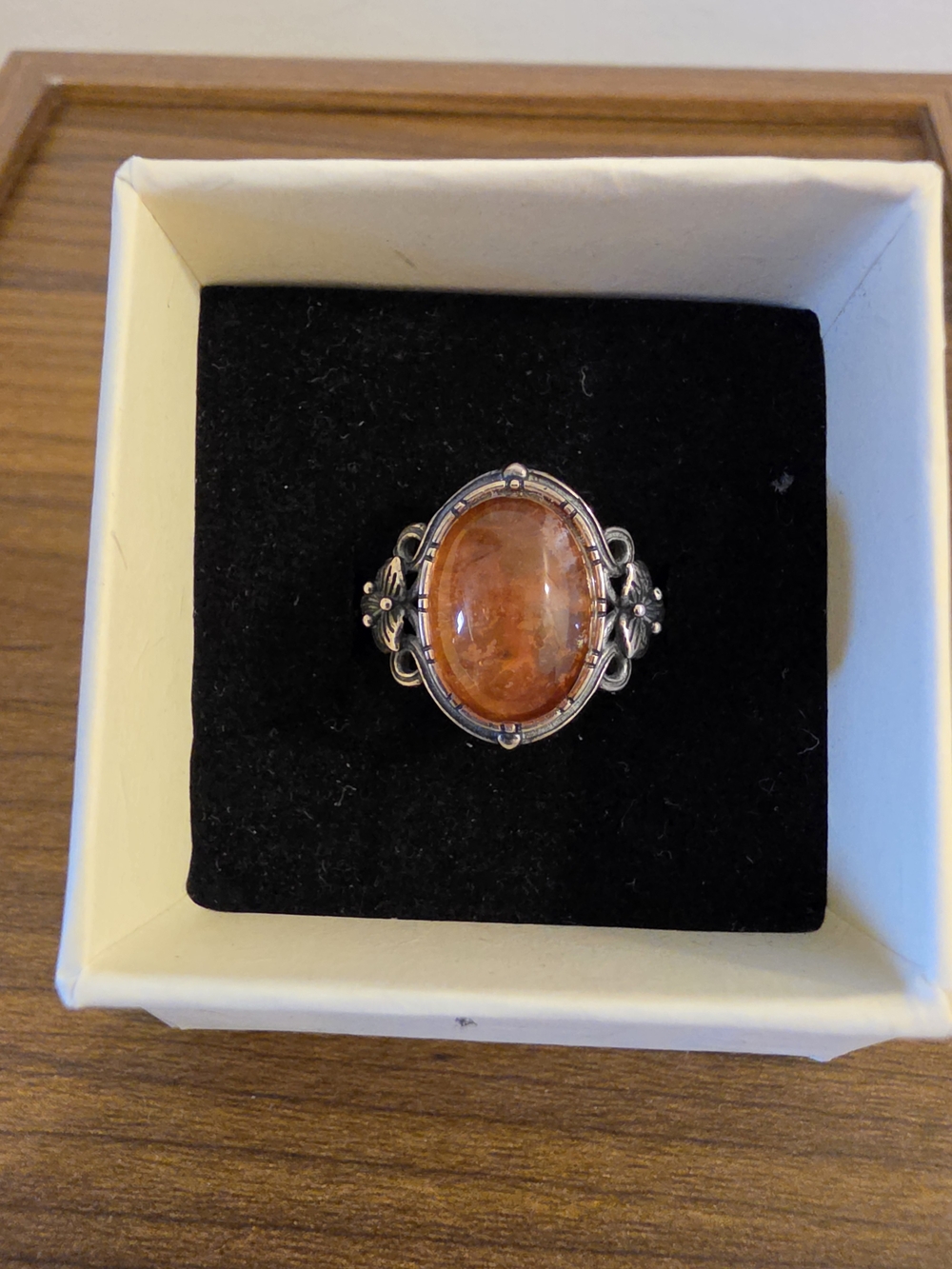 Sterling Silver Fire Quartz Gemstone Oval Ring